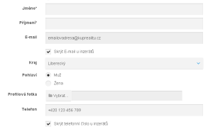 Skrývání kontaktů